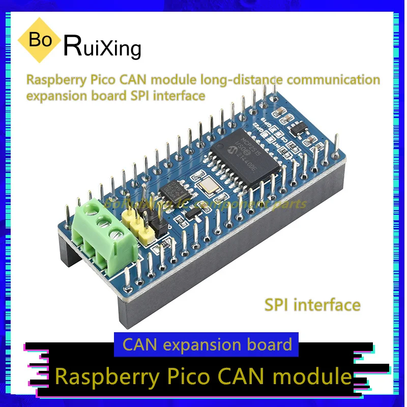 1 бр./лот, модул Pico CAN-B Raspberry Pico CAN, Такса разширяване на връзките на дълги разстояния, Интерфейс SPI