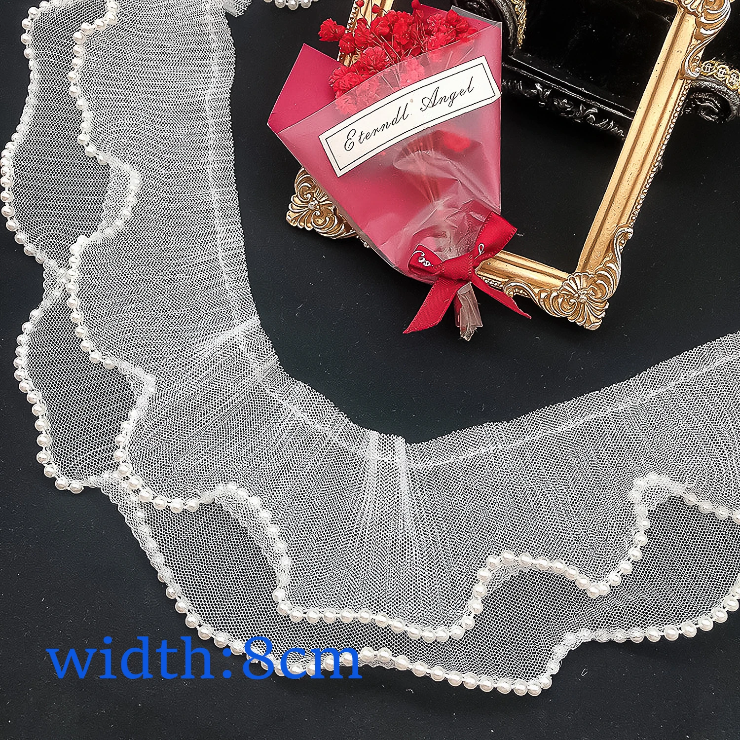 1 ярд Нова пластове на перлената вълна с волани/pleated вкара завързана декоративна лента и аксесоари ръчна изработка за кукольной облекло 