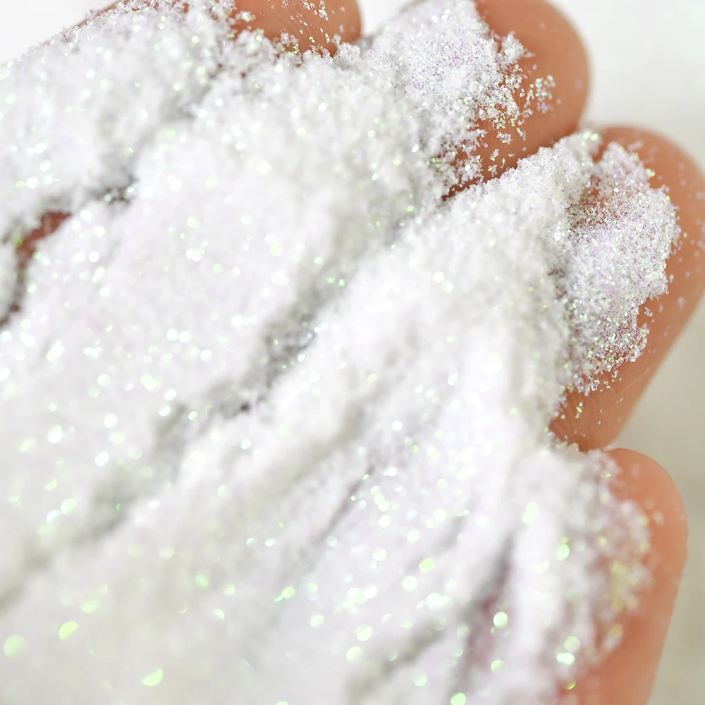 10 г бял цвят, розова блестяща пудра на прах за нокти, Ультратонкая пигментная прах, 0,1 мм, симфоничен блестящи пайетки, декорация за нокти DIY