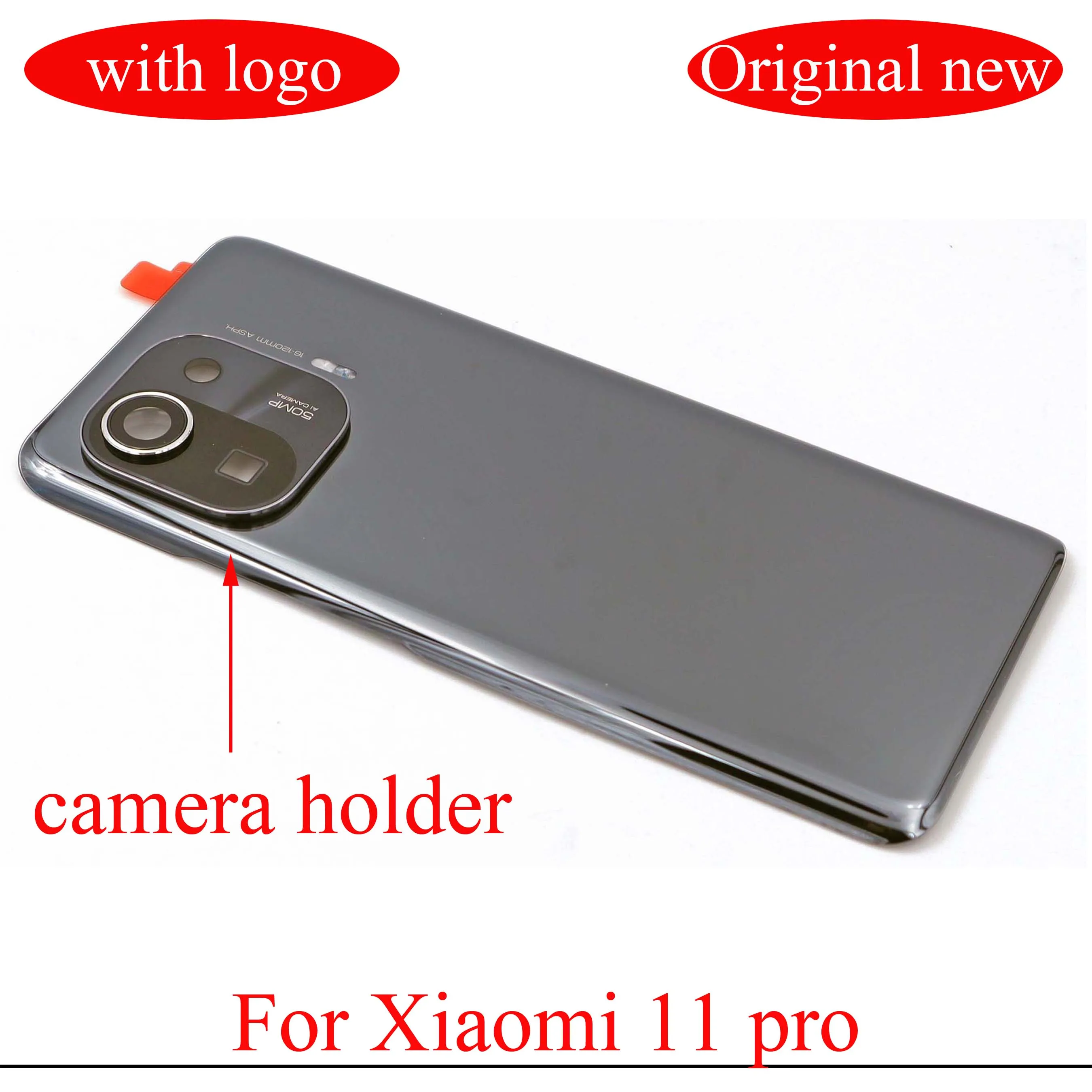 100% Оригинална нова Капак на отделението за батерията с притежателя на камерата и стъкло за xiaomi 11 Pro Стъклена делото, вратата на кутията с лепило