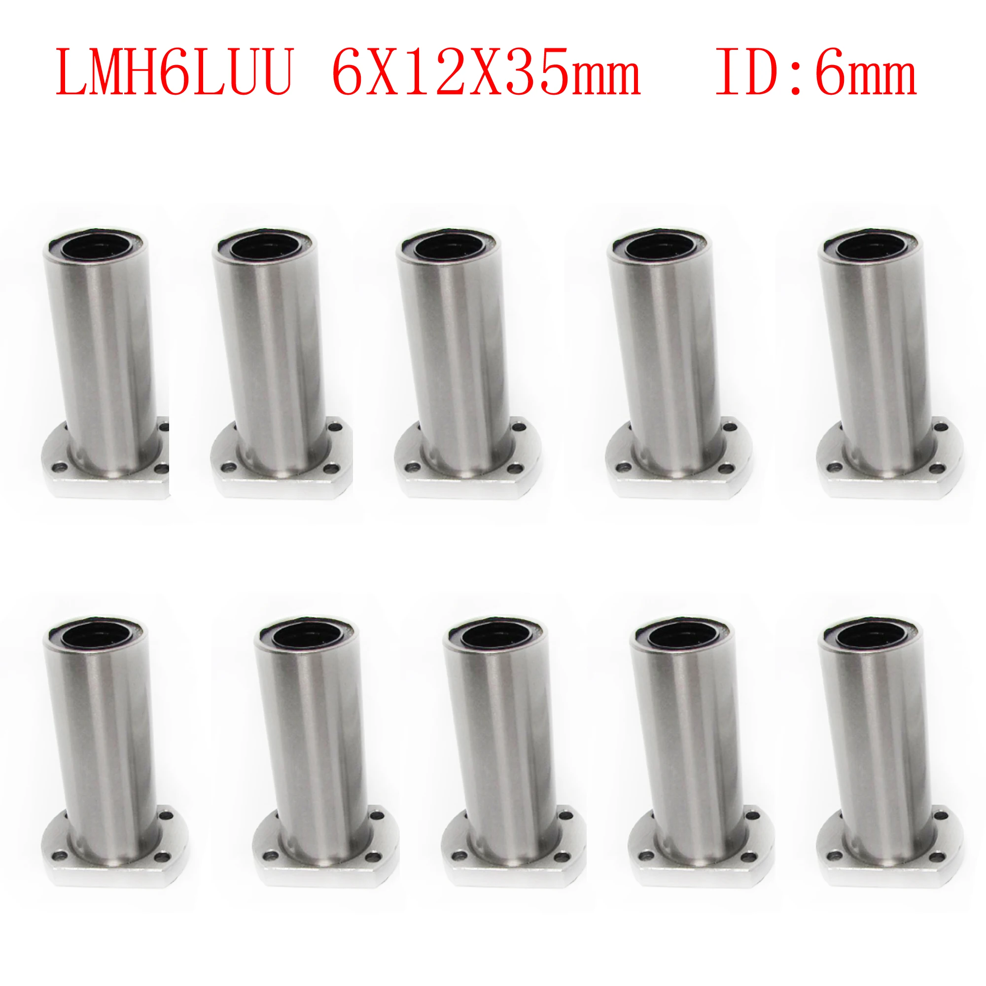 10ШТ LMH6LUU 6X12X35 ID: Линейни носещи 6 мм, вал 6 мм, Фланец H, LM6LUU група - 3D принтер