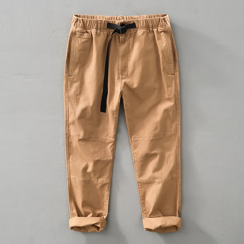 2023 Пролетта на нови преки Свободни панталони в Ретро стил за мъже, големи Размери, Панталони от 100% памук, с Висококачествена Марка Дрехи