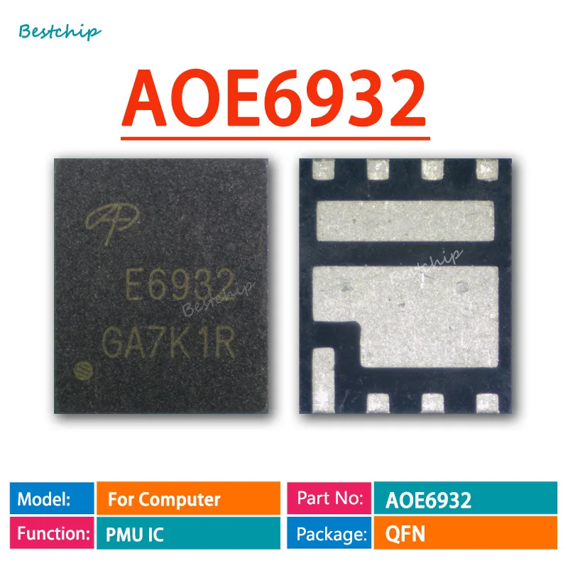 (5 парчета) 100% Нов чипсет E6932 AOE6932 QFN-8