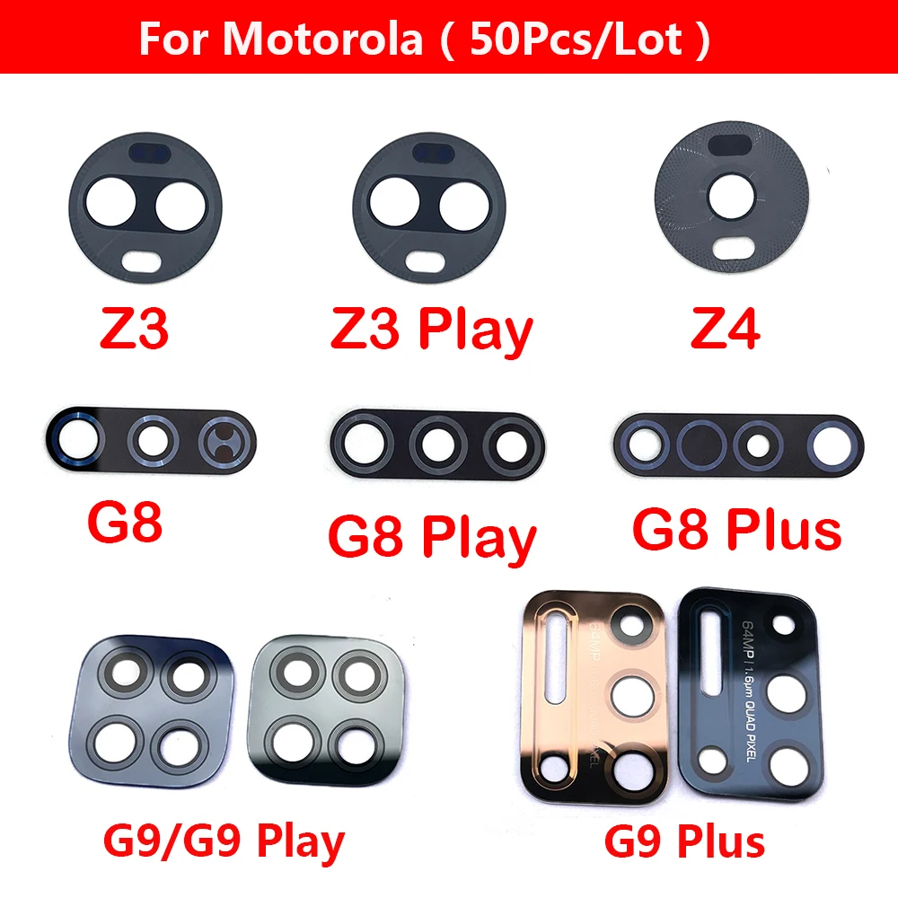 50 бр., Стъкло, Камера За Motorola Moto Z3 Z4 E6 E7 G8 G9 Plus Play Стъклен Обектив на Задната Камера С Лепило
