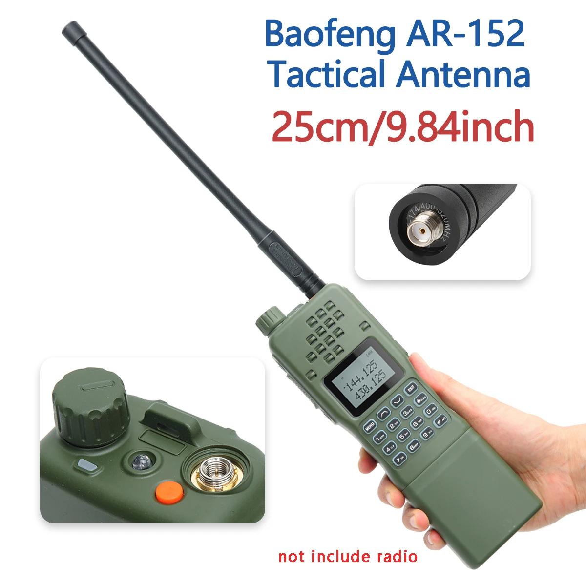 Baofeng SMA-Дамски Двухдиапазонная УКВ-Тактическа антена 144/430 Mhz За двуканална радиостанция Baofeng AR-152 UV-5R UV-82 Двустранно радио