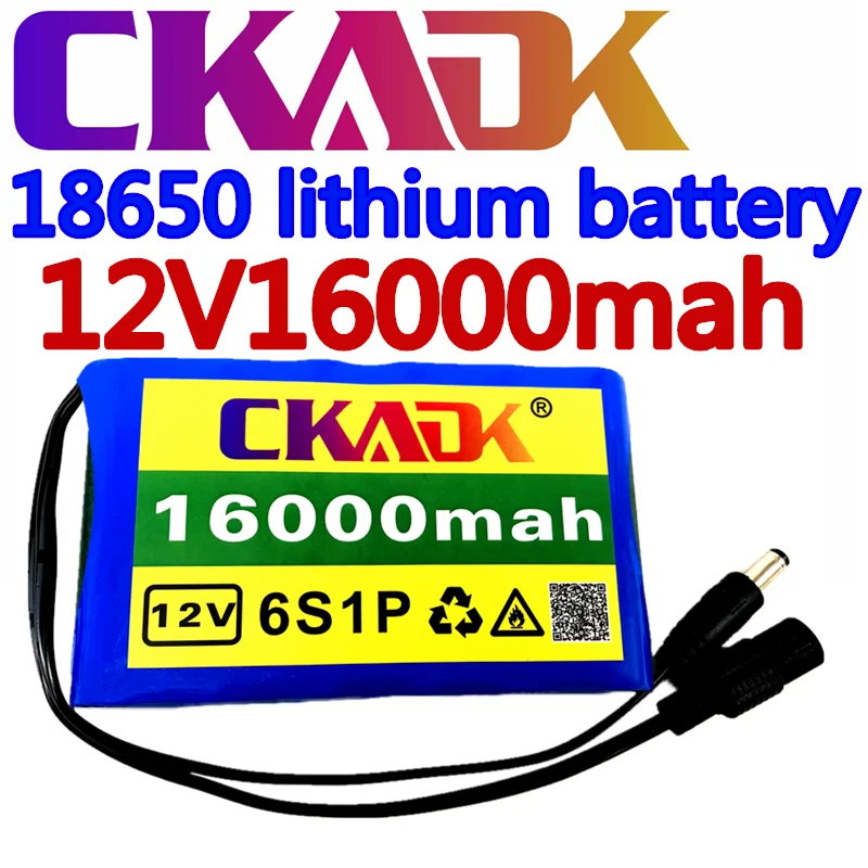 Draagbare Super 12V 16000mAh Акумулаторна батерия Oplaadbare Литиево-йонна Акумулаторна батерия с Капацитет Dc 12,6 V 16Ah Видеонаблюдение Cam Monito