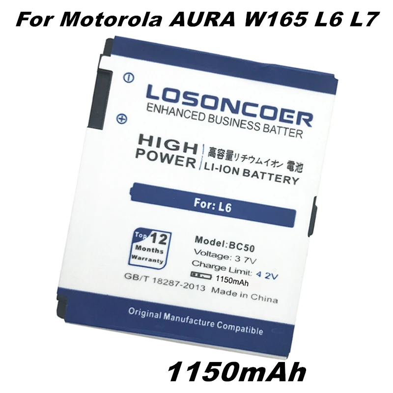 LOSONCOER 1150 mah Батерия BC50 За Motorola L6 L6i L6g L7 L7C K1 K2 R1 Z3 E8 L2 Z1 RIZR MOTOROKR Z6