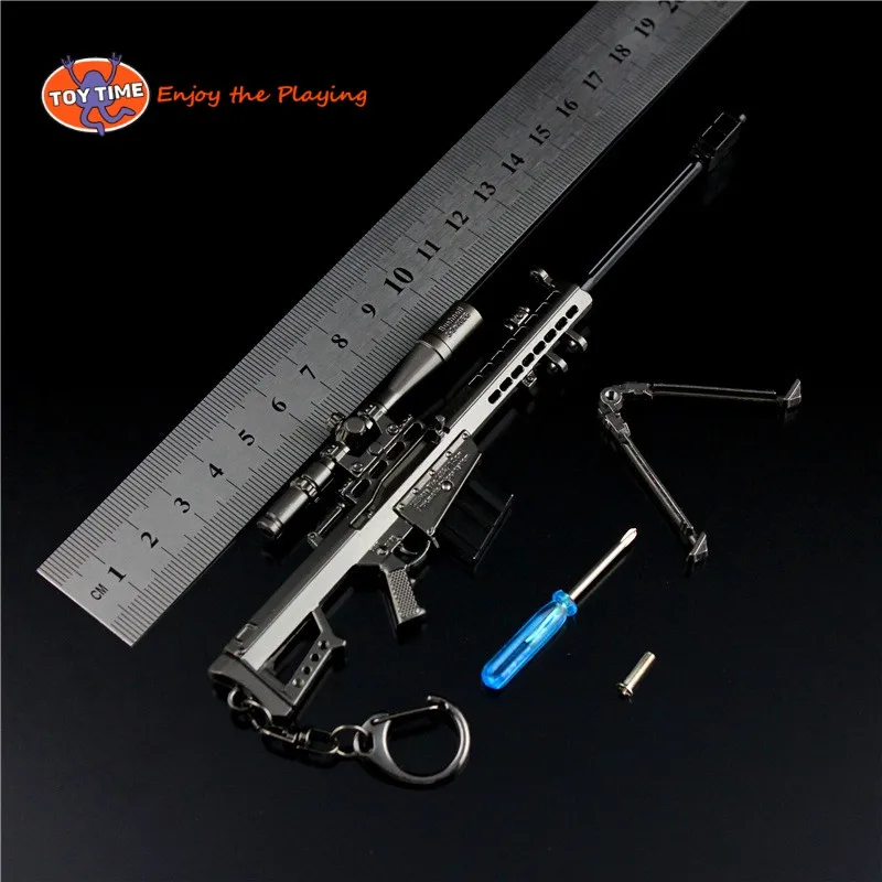 ToyTime PUBG CSGO 18 см Подвижна скоба Модел пистолет ключодържател Barrett M82A1 пушка Модел играчки от сплав