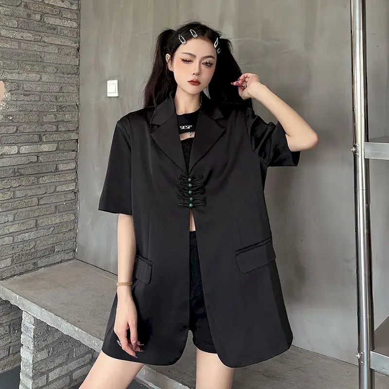 UNXX Корея луксозен яке с къс ръкав, женски блейзър, годишният прост темпераментна костюм, кратък топ с яка, свободни ежедневни якета, дамски