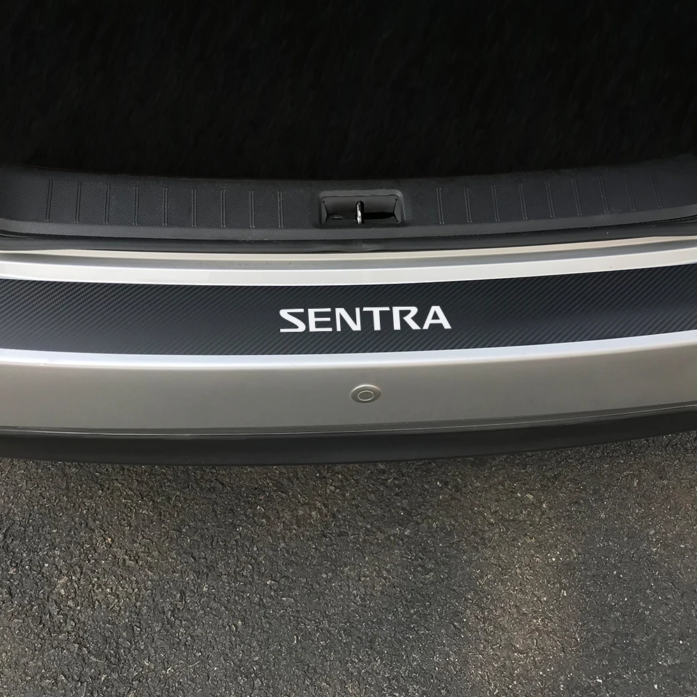 Автомобилни Стикери, стикери за задна броня, защитно фолио за багажника на колата, защита от надраскване, аксесоари от въглеродни влакна, Nissan Sentra