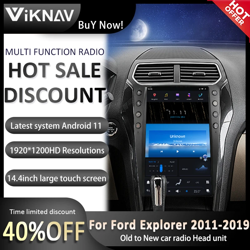Автомобилно радио Android 11 за Ford Explorer 2011-2019, Мултимедиен плеър 8 + 128G, GPS-навигация, главното устройство DSP Carplay