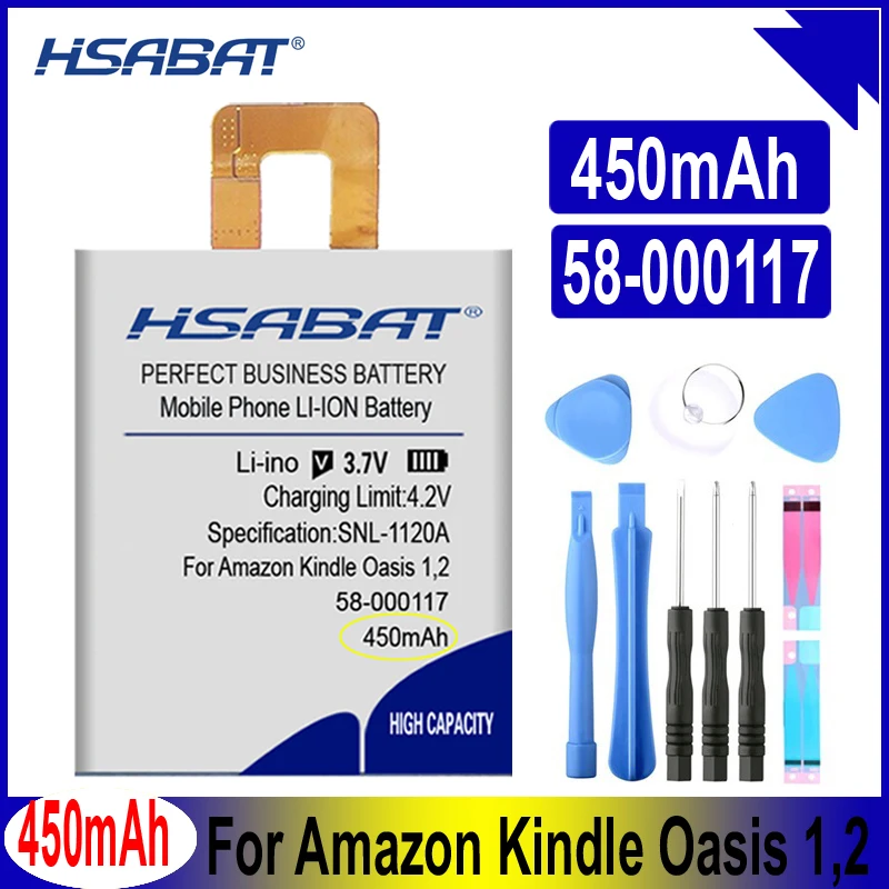 Батерия HSABAT 450 ма 58-000117 за електронни книги Amazon Kindle Oasis 1,2 Oasis1, Oasis2, osics3, KO1, KO2