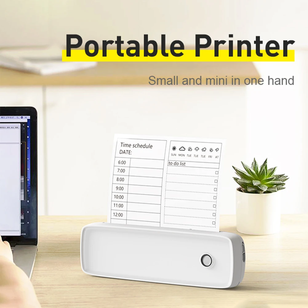 Безжичен принтер, Преносим принтер за термобумаги с резолюция 203 dpi, съвместим с Bluetooth, 2600 mah, отпечатване на етикети с грешен въпрос