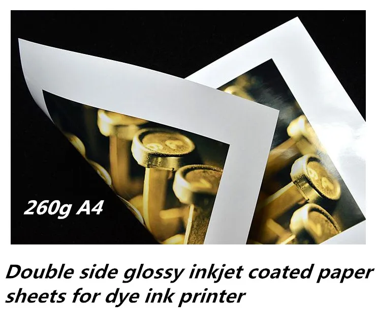 висококачествен двустранен гланцирана фото хартия за мастилено-струен печат, формат А4 обем 260 г