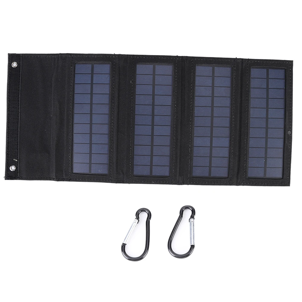 Джобно слънчево зарядно устройство с мощност 8 W, Монолитна силиконова преносими зарядно устройство ще захранване на панела с 4 гънки, лесна за туризъм, къмпинг, разходки