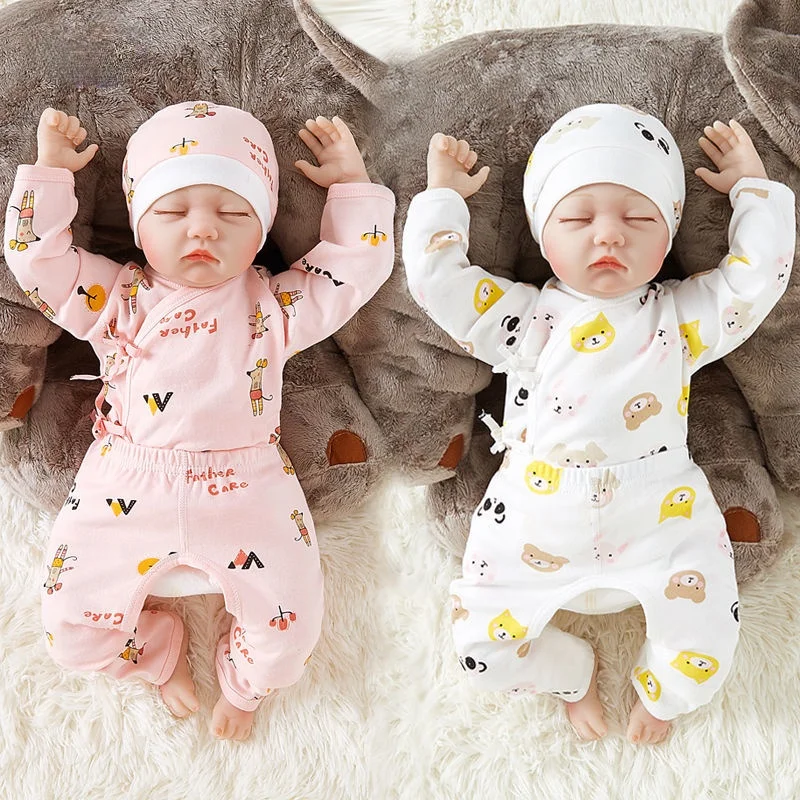 Есенното облекло за новородени момчета и момичета унисекс от 0 до 3 месеца, памучно пролет-есен бельо, костюми-wild, комплект дрехи за бебета