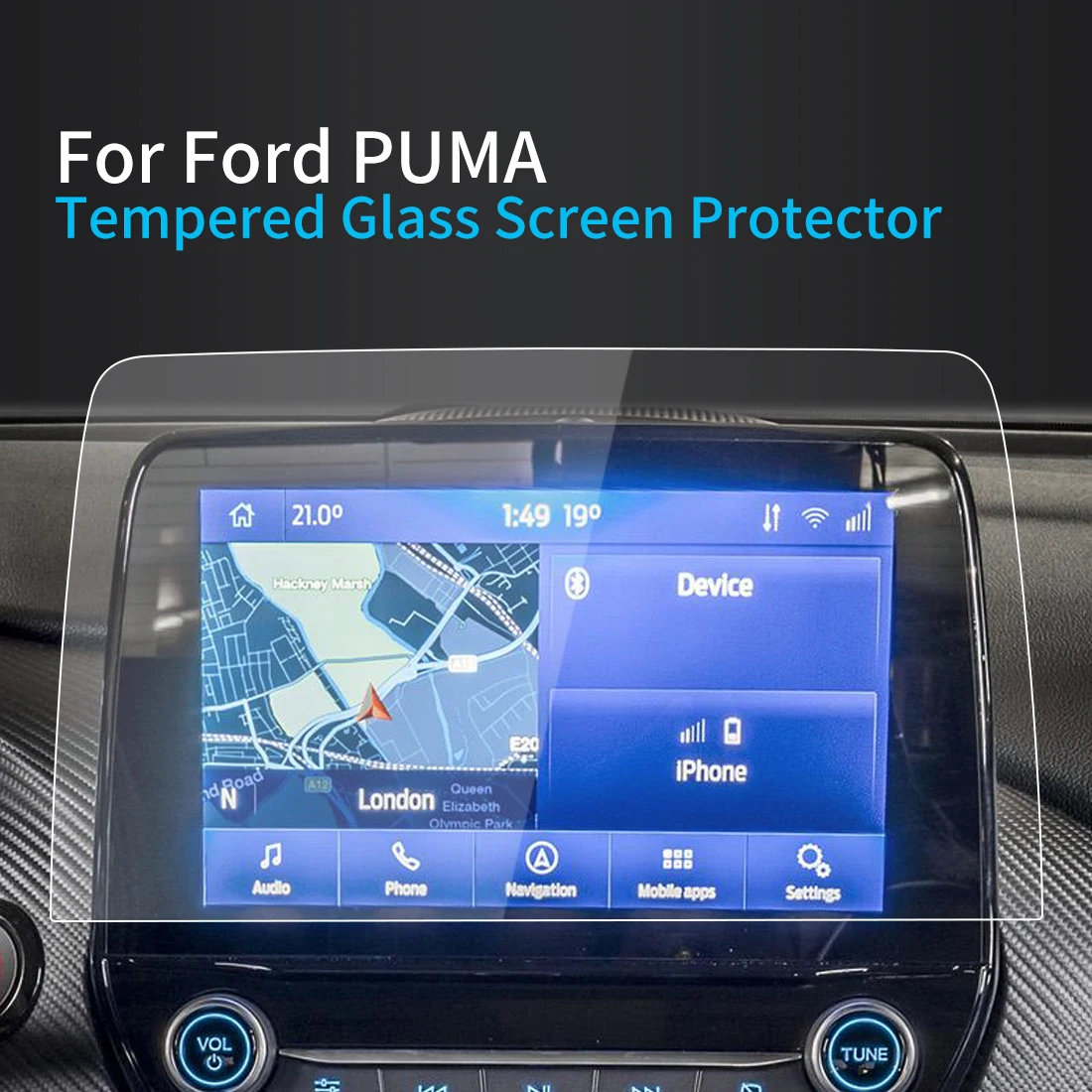 За Ford Puma Screen Protector 2023, конзолата е от закалено стъкло, защитно фолио, Защита навигатор, автомобилни аксесоари