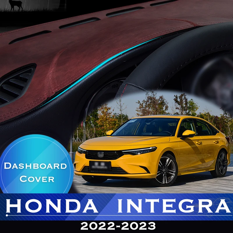 За Honda INTEGRA 2022-2023 Таблото на Автомобила, Избегающая за Осветление на Таблото Платформа, корица на Маса, Кожена Противоскользящий Подложка За Арматурното табло, Килим