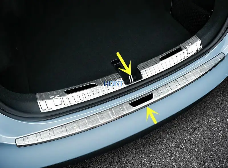 За NIO ET5 2022 + аксесоари за подреждане на автомобили, Покритие на багажника на Защитно покритие на задната броня плоча от неръждаема стомана на Външната рамка стикер