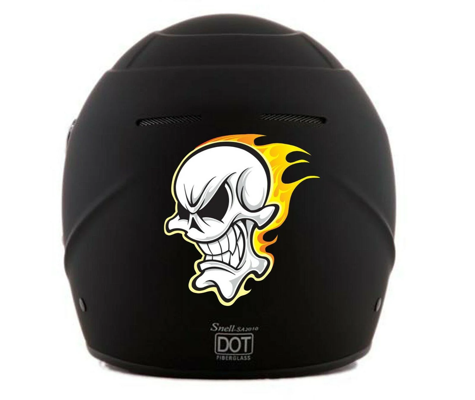 За мотоциклетни шлем стикер с изображение на череп и пламък