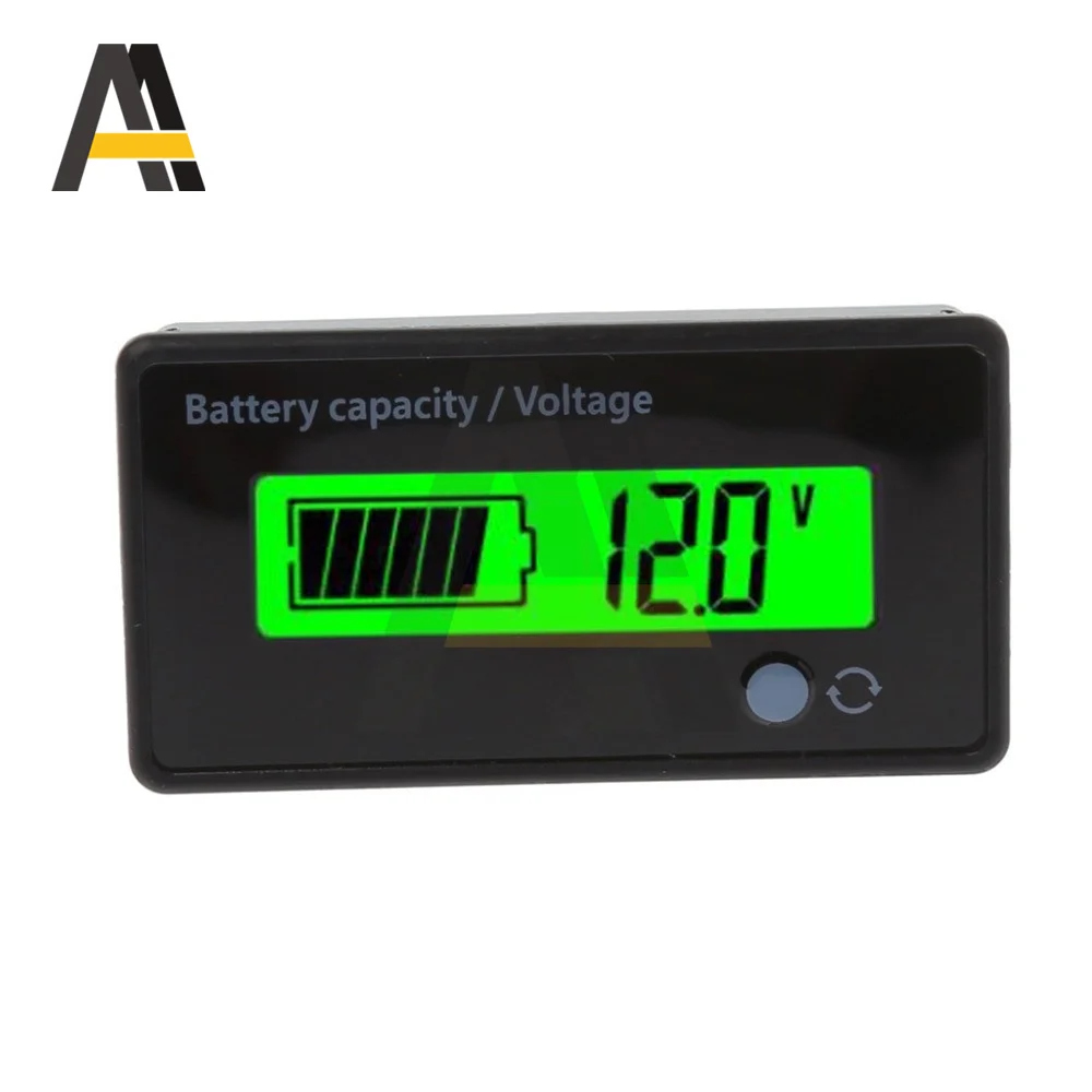Индикатор за капацитет на оловно-киселинен живот на батерията 8-70 В, М напрежение, волтметър, LCD монитор, индикатор за зареждане на батерията зелена светлина