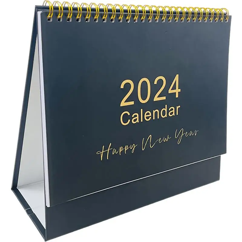 Календар на целия 2024 година Малък Настолен Календар Постоянен Календар, Настолен Календар за Запис на Събития