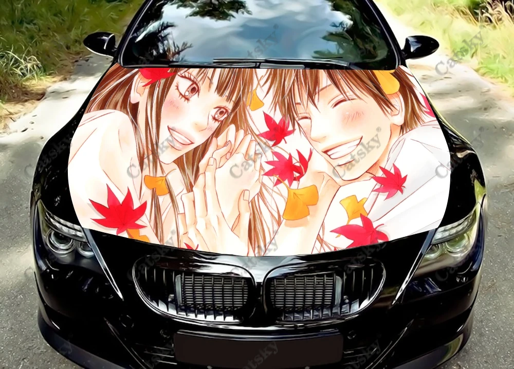Кими нито Тодоке Аниме Секси момиче Винил върху предния капак на автомобила, амбалажна винил фолио, етикети на капака на двигателя, автоаксесоари