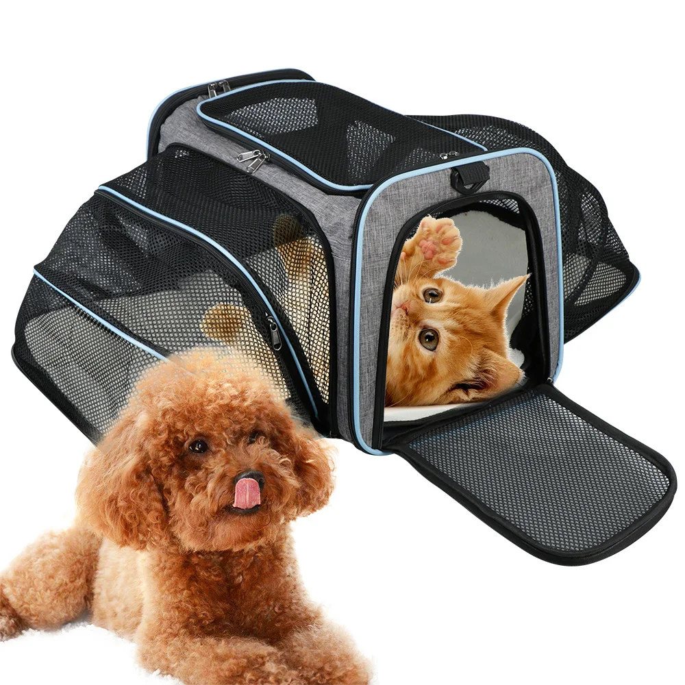 Кучета, Котки Излъчен транспортна чанта, чанта за котки Разтегателен Сгъваема Преносима Чанта за пренасяне на домашни любимци Дишащи Стоки за домашни любимци