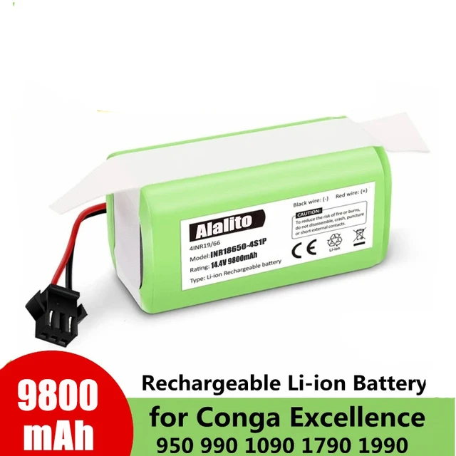 Литиево-йонна батерия 14,4 V 9.8 Ah за Cecotec Conga Excellence 950 990 1090 Ecovacs Deebot DN621 601/605 Eufy RoboVac 35C Panda i7-V710
