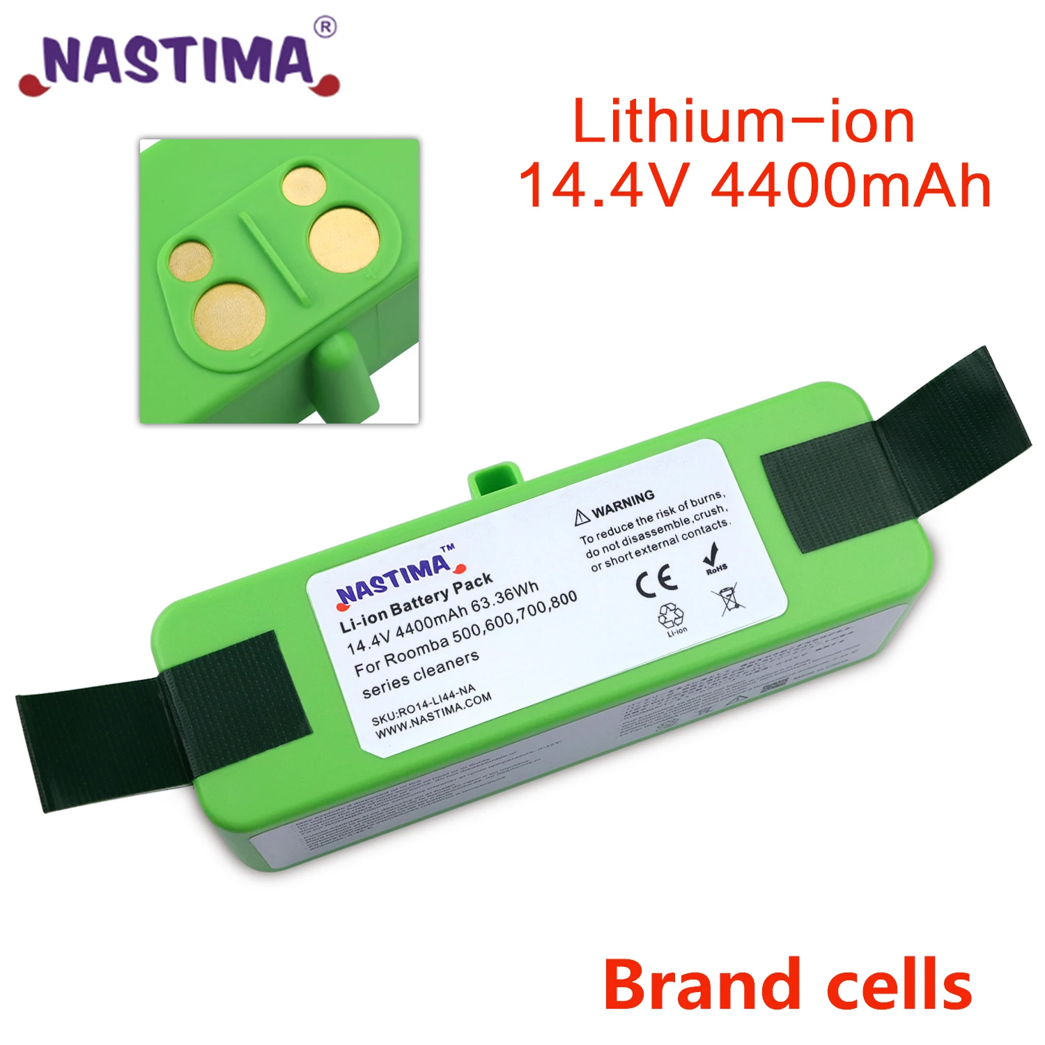 Литиево-йонна батерия Nastima 4400 mah, съвместима с iRobot Roomba серия R3 500 600 700 800 500 550 560 620 650 675 760 770 780 870