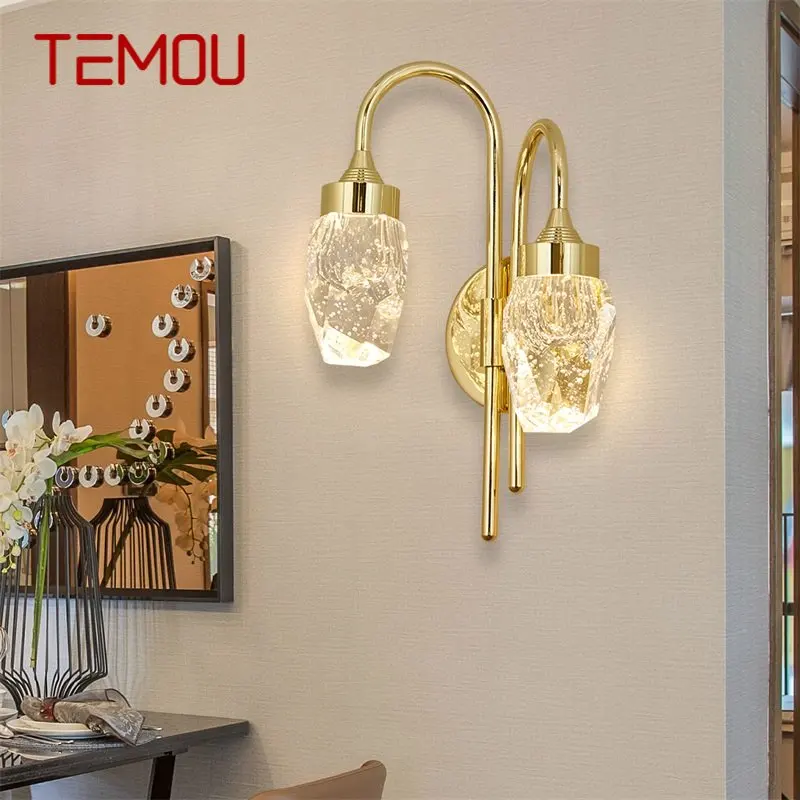 Модерен стенен лампа TEMOU, кристално стенни лампи, led, с монтиран на стената лампа за помещения, златни луксозни бижута За Спални, хол, Офис