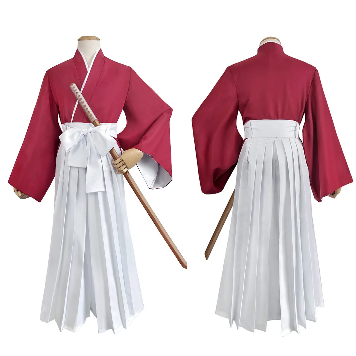 Мъжко червено кимоно за кендо, cosplay, костюм на Храбрия Воин, костюми за възрастни, костюм за парти в чест на Хелоуин, аниме-ролева игра, дрехи за изпълнения на сцената