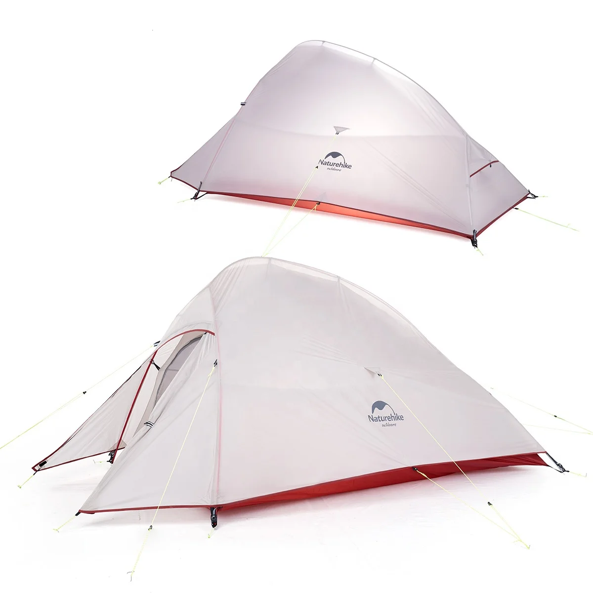 Обновена сверхлегкая палатка за 2 души от 20D найлон с двухслойным алуминиев шесто, градинска зимна палатка за къмпинг, сгъваем