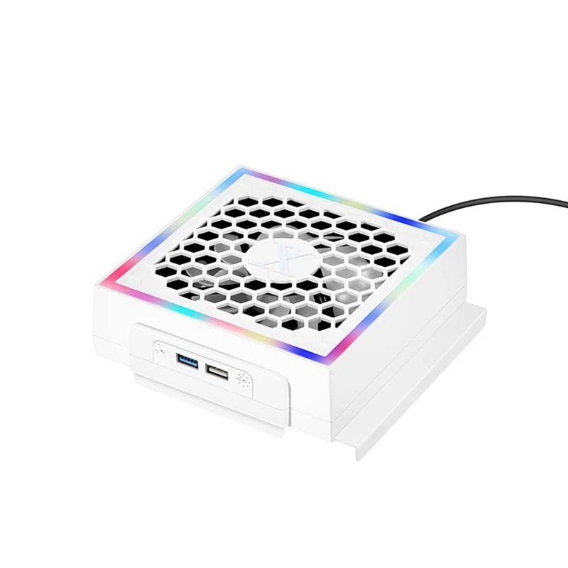 Основата на вентилатора за охлаждане с цветна подсветка RGB Atmosphere LED, поставка за игра на охладител, скоба за конзолата Xbox серия S