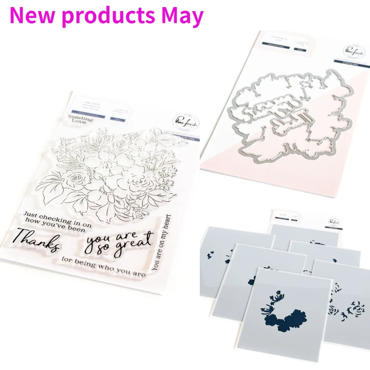 Подбрани ръчно цветя 2023, Нови метални печати, шаблони за печати, Шаблони за карти за scrapbooking 