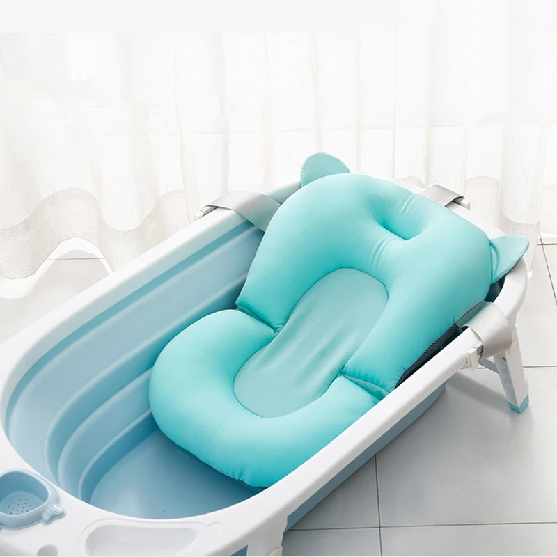 Подложка за подкрепа на седалки за детска баня, сгъваема подложка за бебешка вана и стол, въздушната възглавница за вана за бебета, устойчива на плъзгане мека удобна възглавница за тяло