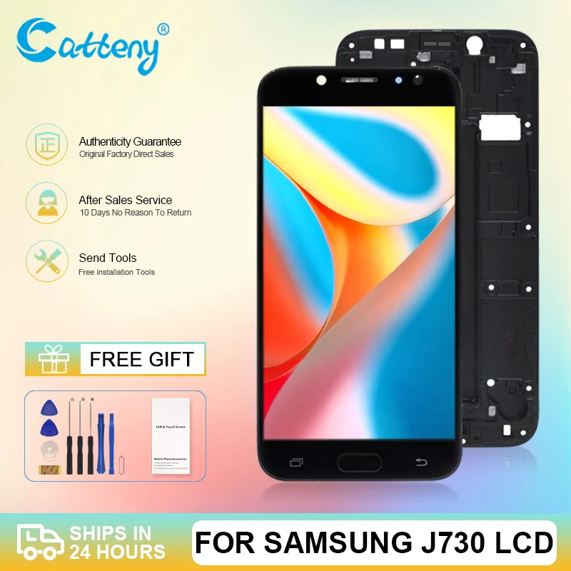 Продажба на едро Дисплей J7 Pro за Samsung Galaxy J730 с LCD сензорен екран и дигитайзером в събирането на J7 2017 J730F Безплатна доставка