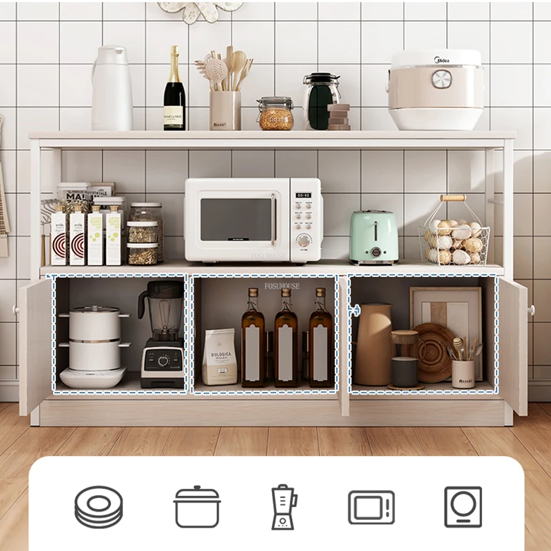 Прости многослойни кухненски шкафове, мебели за кухня в скандинавски стил, модерен шкаф за съхранение на неща като, Дървени рафтове от пода до тавана