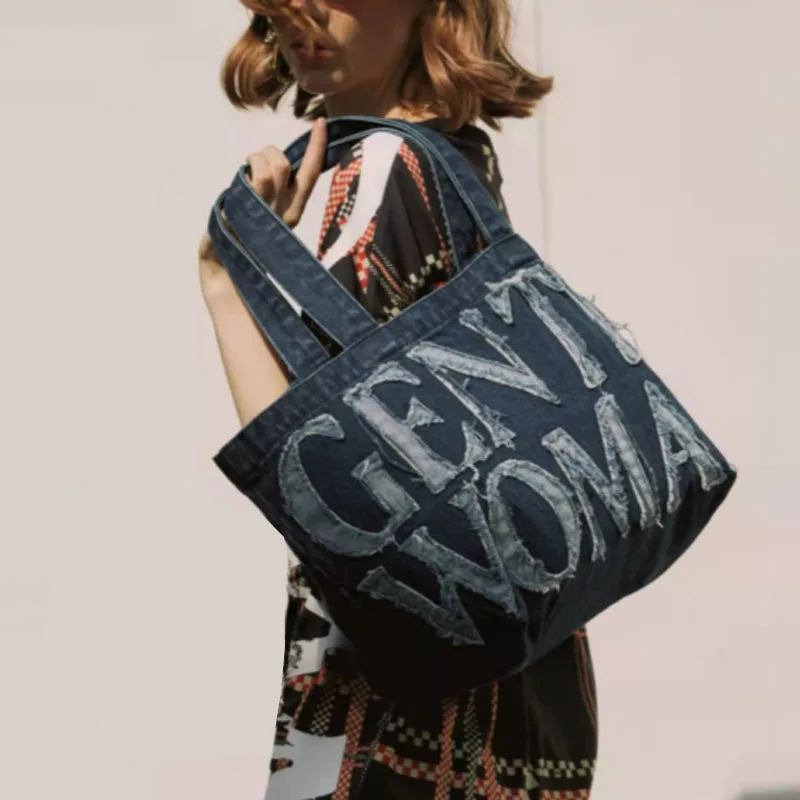 Реколта дамска чанта с голям капацитет от висококачествена тъкан, женствена чанта през рамо, ежедневни дизайнерска чанта-тоут, чанта за пазаруване