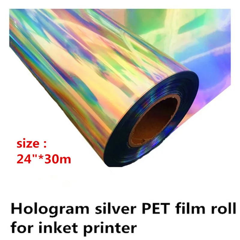 Ролка филм с холограма на хартия 24 инча x 30 м за мастилено-струен печат, етикети на ролка с голограммой за мастилено-струен печат