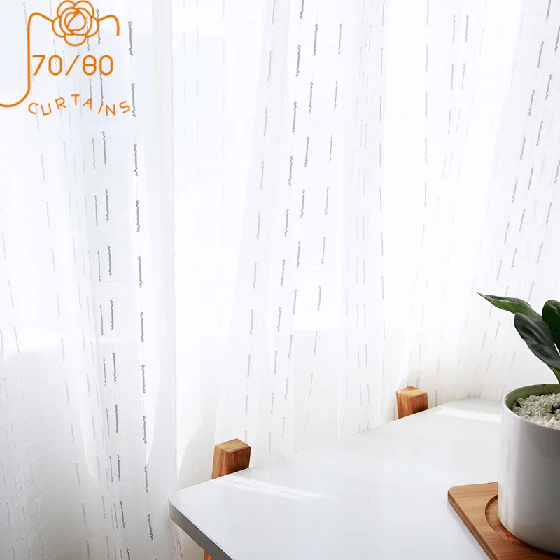 Скандинавските памучни и ленени обикновена завеси в една вертикална лента с мека текстура на поръчка от тензух за хола спални