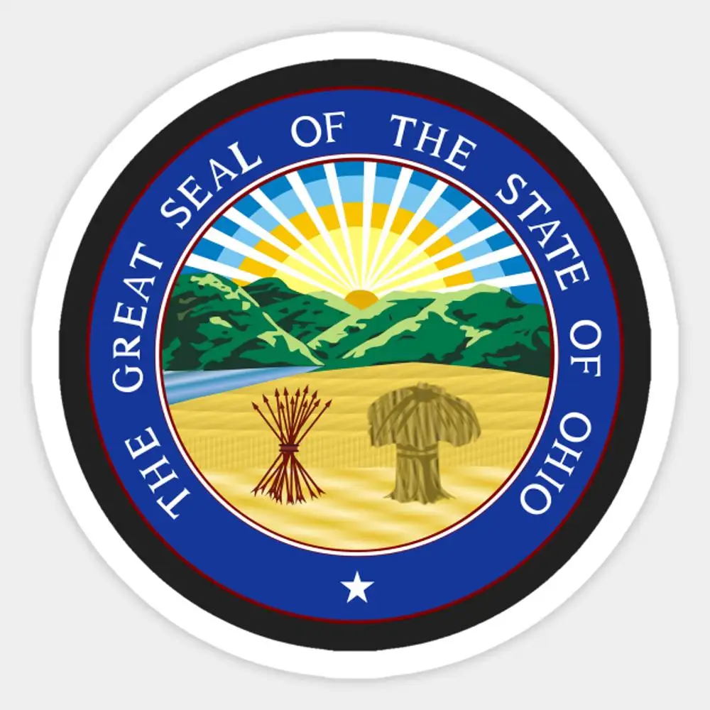 Стикер Great Seal Of The Ohio State за Лаптоп, Декор Спални, Кола, Хубава Мультяшного Изкуство, Мода Обществени Куфар