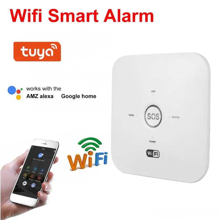 Умна WIFI GSM домашни алармени системи PIR за помощник 100-240 В alarmas de seguridad para casa