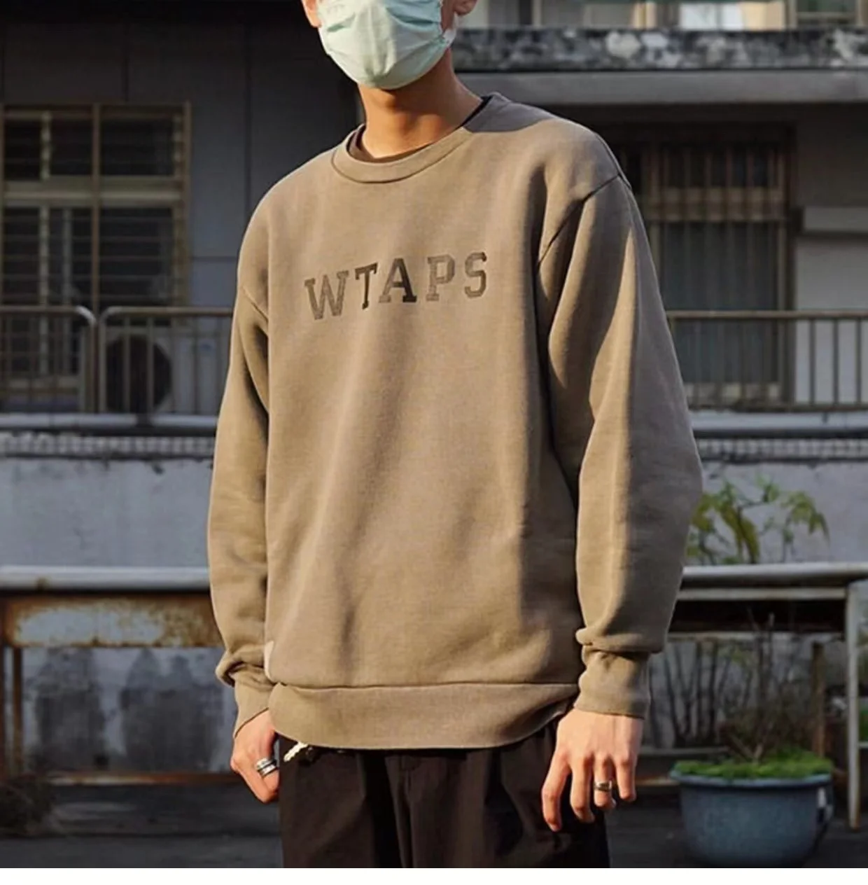 Японската мода WTAPS, пролетта и есента мъжки пуловер, без сако с кръгла яка, прости ежедневни сгъстено тениски с дълъг ръкав